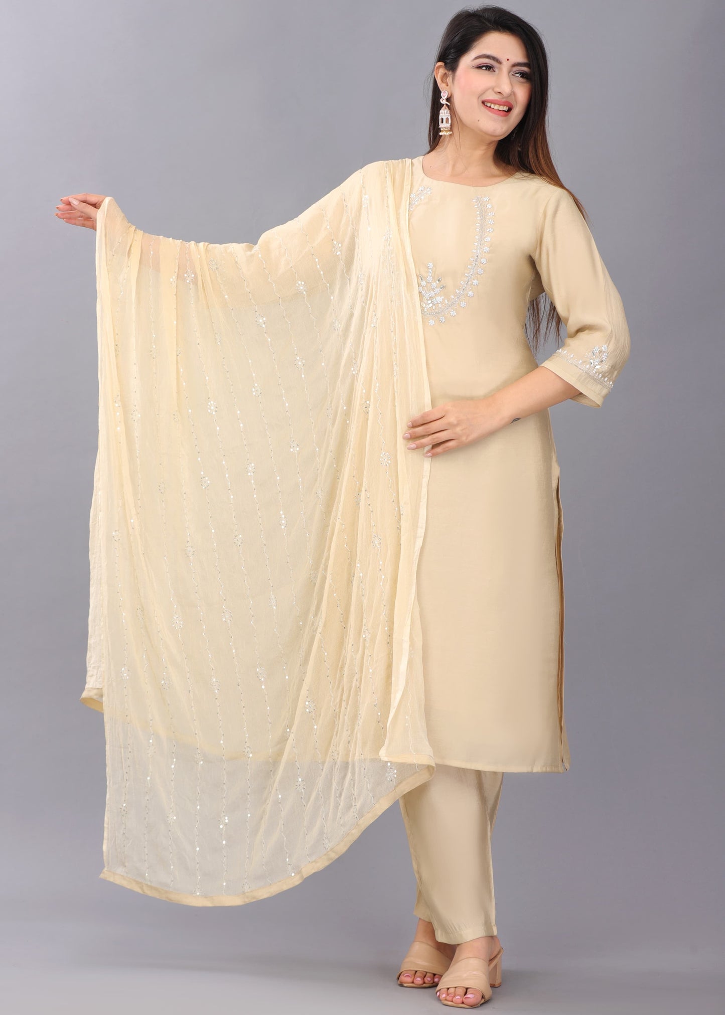 Beige colored Suit Set