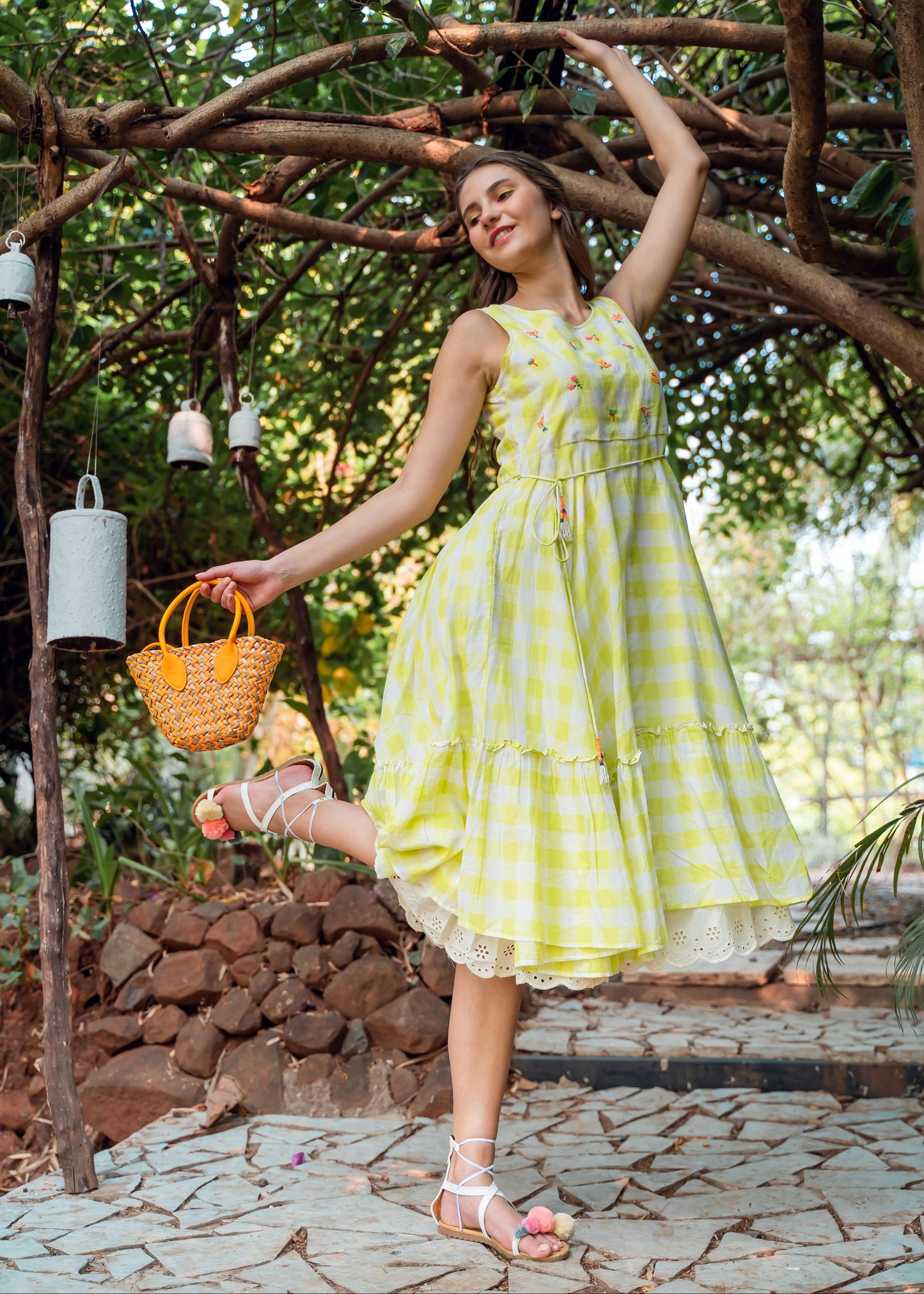 Green Floral Cotton Dress