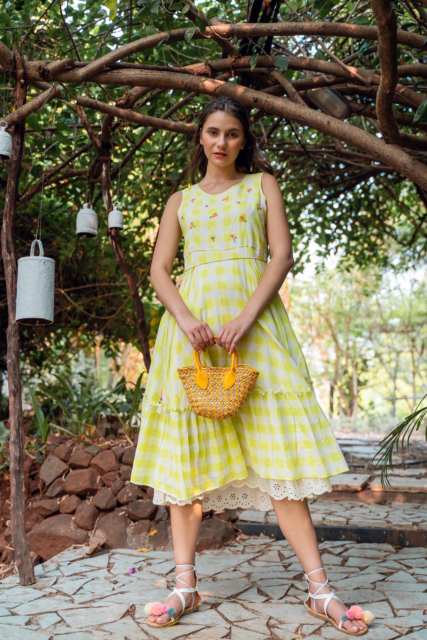 Green Floral Cotton Dress