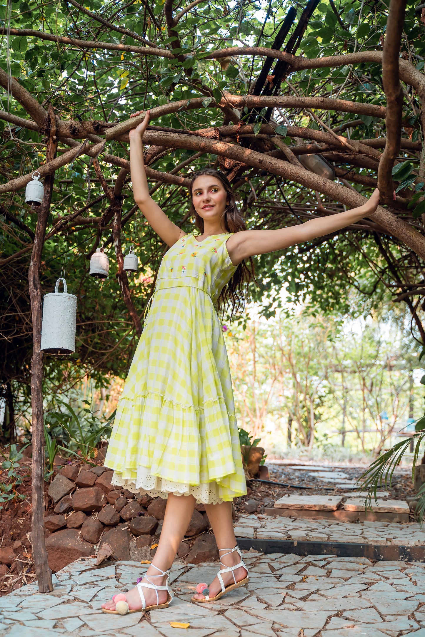 Green Floral Cotton Dress