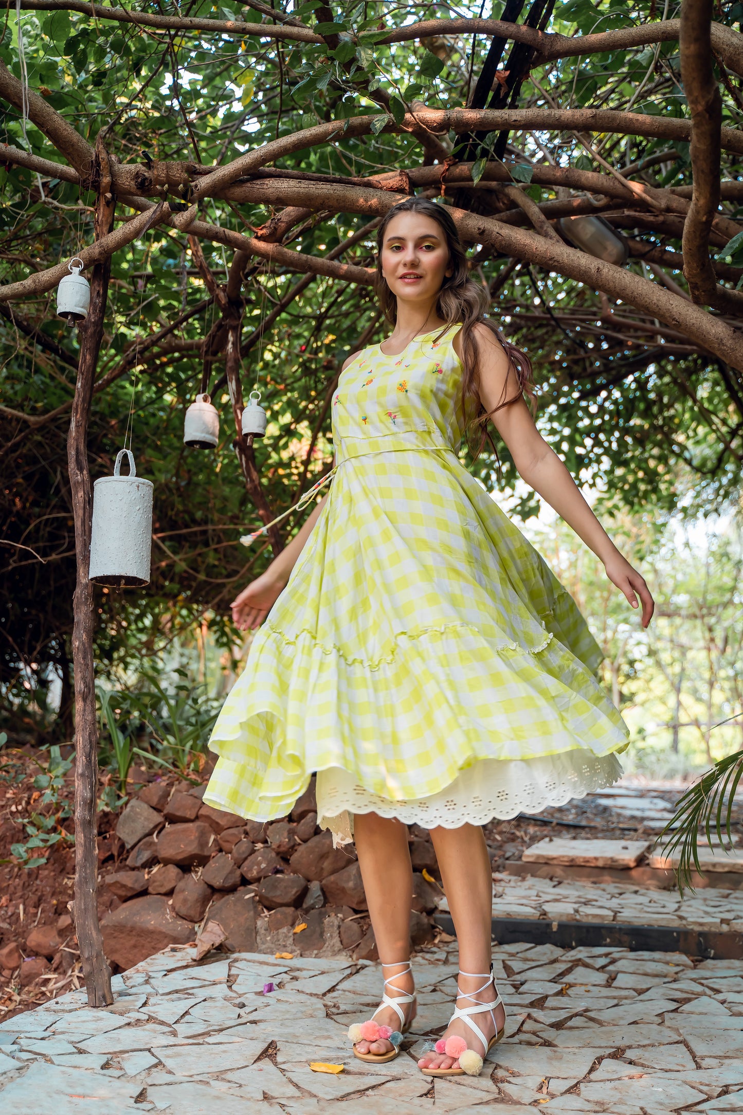 Green Floral Cotton Dress