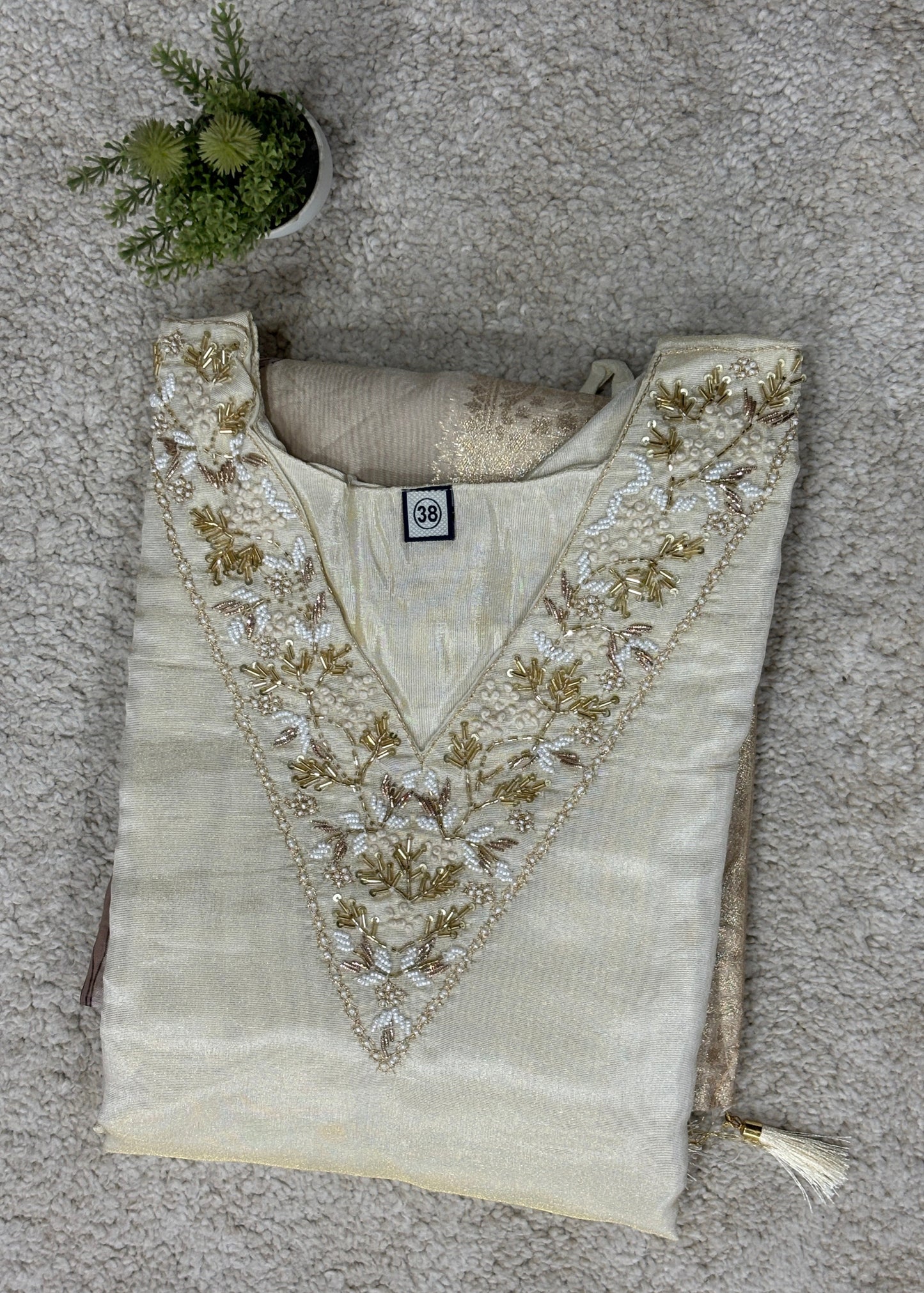 White Shimmer Suit Set