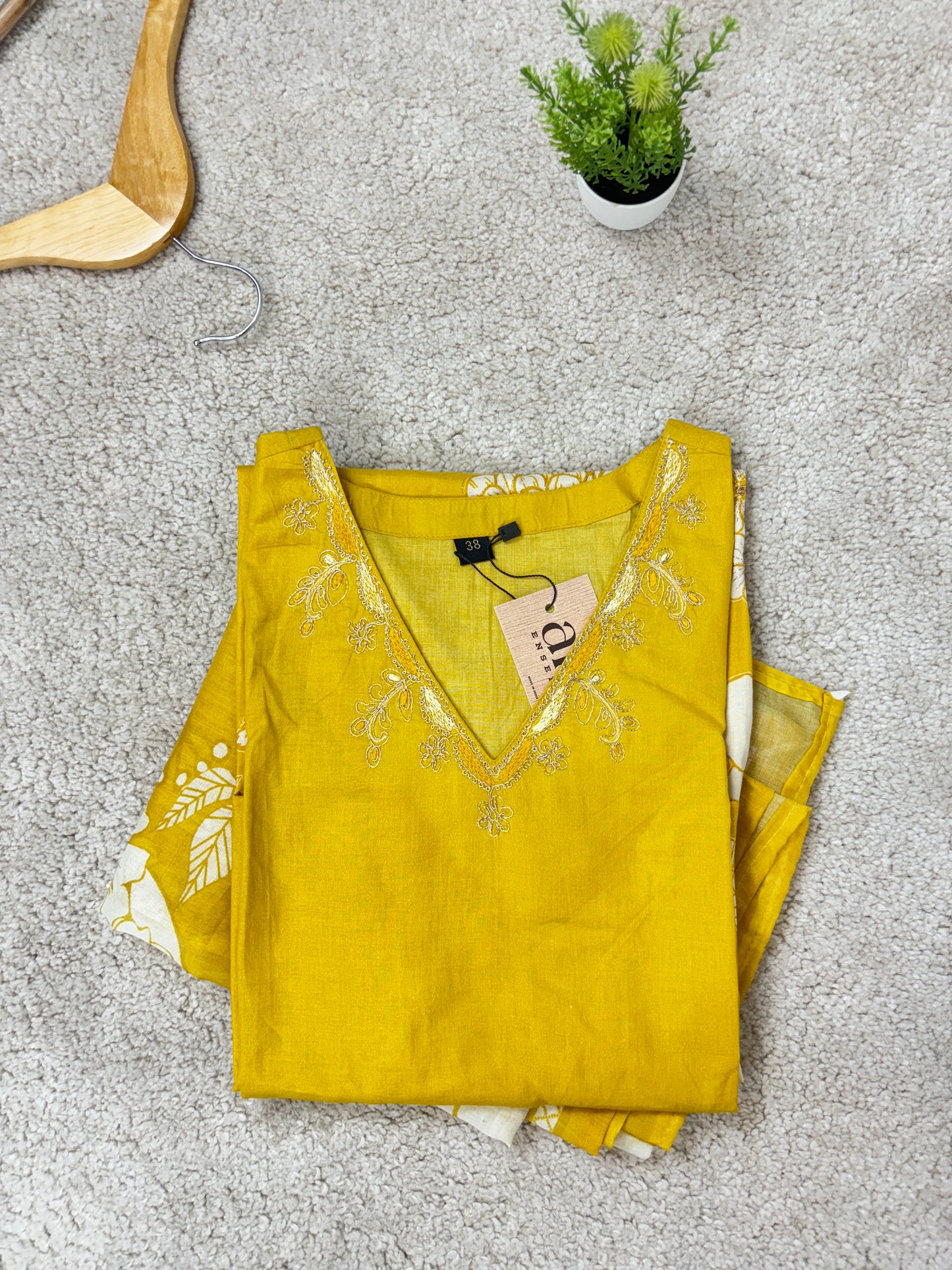 Yellow Cotton Suit Set